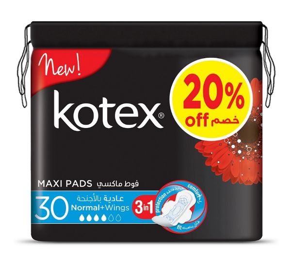 صورة كرتون كوتكس عادي بلاجنحة 30حبة 6 حبه