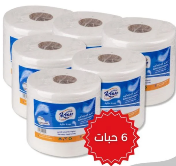 صورة شوال مناديل ماكسي رول كيان + كناري + بيلا 300متر 6 حبه