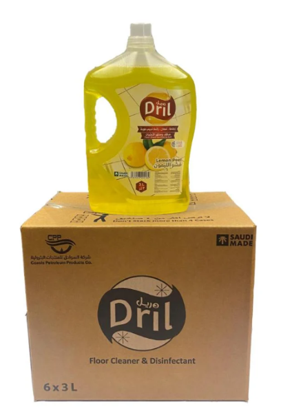 صورة كرتون مطهر ارضيات دريل 3لتر ليمون 6 حبه