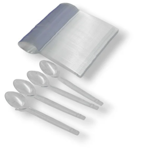 صورة كرتون ملاعق شاي شفاف 100حبه 10 حبه