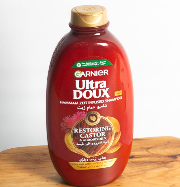 صورة شامبو جارنير600مل بزيت الخروع واللوز شد6حبة