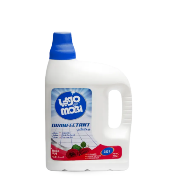 صورة كرتون مطهر موبي ومنظف 1.5 لتر بالورد 6 حبه