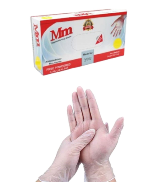 صورة كرتون كفوف فينيل Mm شفاف مقاس M70 10 حبه