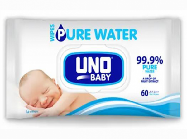 صورة كرتون منديل مبلله اونو ماء نقي 60منديل * 4عبوة / 205560 3 حبه