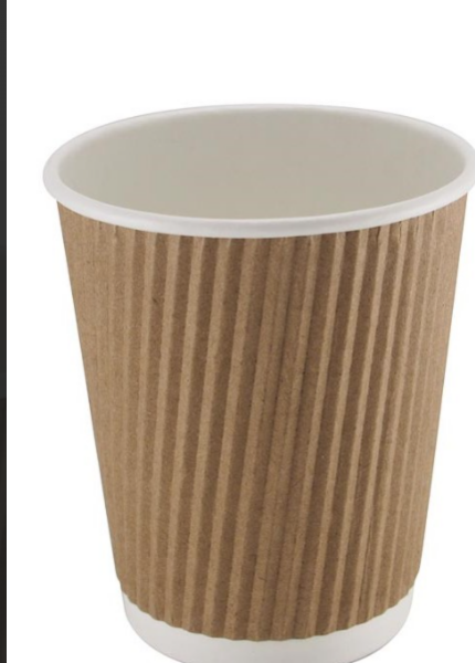 صورة كرتون كاس كبتشينو فور ام  8اونص مضلع بدون غطاء 500حبه 20 حبه