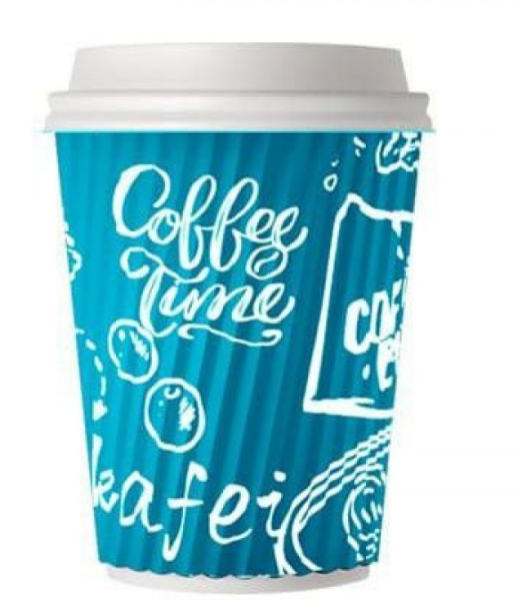 صورة كرتون كاس كبتشينو مموج وادي المنتجات  8اونص شد500 مع غطا 20 حبه