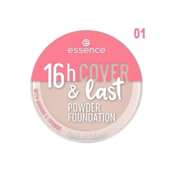 صورة ايسنس بودرة أساس 16 ساعة كوفر اند لاست لون 01 بورسلين - 8 جم