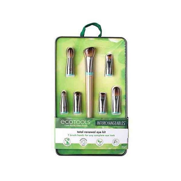 صورة ايكوتولز مجموعة كاملة من فرش مكياج العيون مكونة من 7 قطع   مع علبة تخزين   (3137)