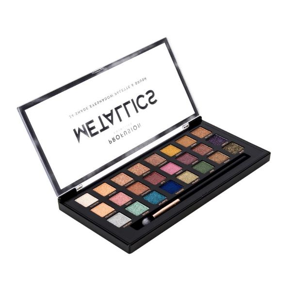 صورة بروفيوجن كوزماتكس ميتاليكس 24 ظلال العيون مع فرشاة